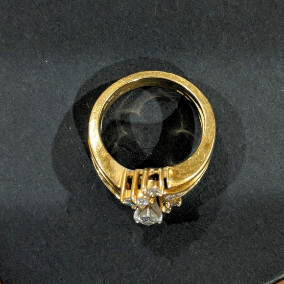 14K Gold Diamond Engagement Ring and Wedding Band - Picture 6 of 6